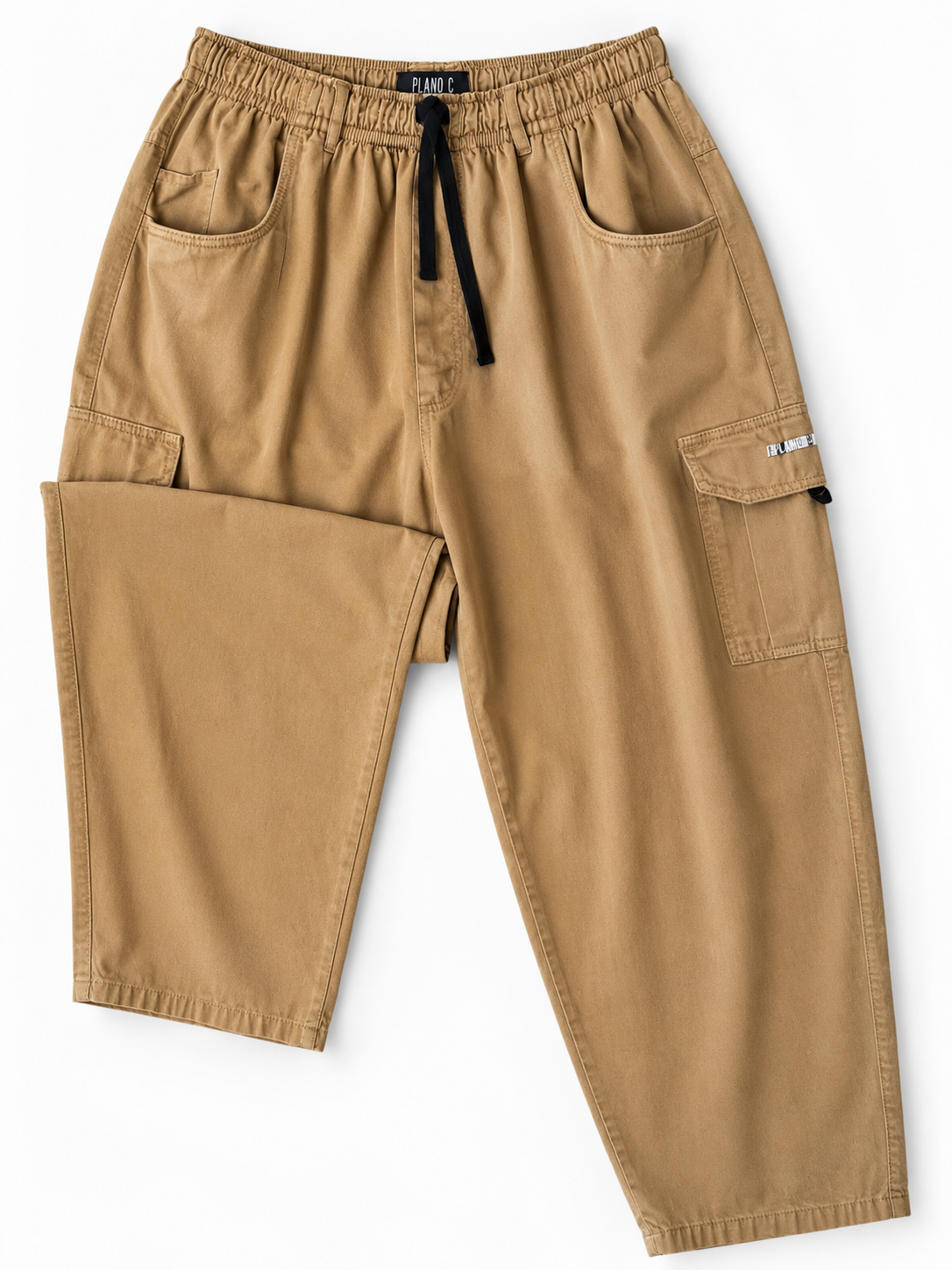 CALÇA SARJA CARGO PLANO C BEGE